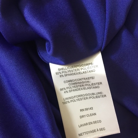 New  Maggy London  Dress. Blue Velvet. Sz. 4 - Picture 8 of 9